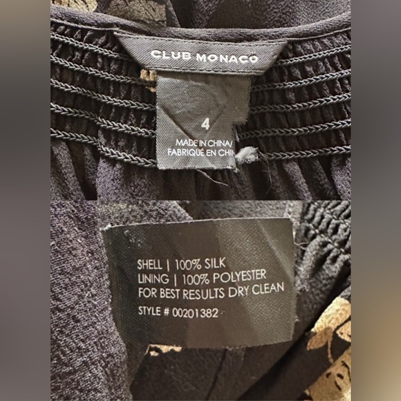 Club Monaco Floral Black Silk Dress - Picture 13 of 13